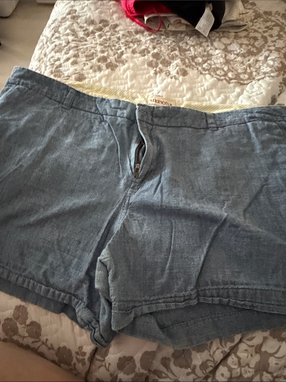 Merona Light Blue Linen-Blend Bermuda Shorts